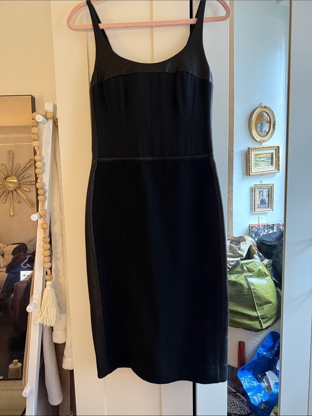 Narciso Rodriguez Black Sleeveless Midi Sheath Dress